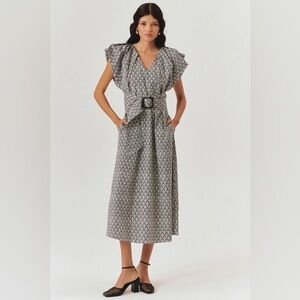 EXQUISE Womens  Black and White Midi Dress Size 4 US / EUR36